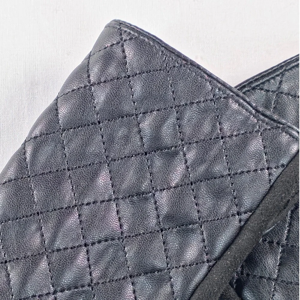 Marcus Adler Women Gloves One Size Black Quilted Faux Leather Touchscreen NWT